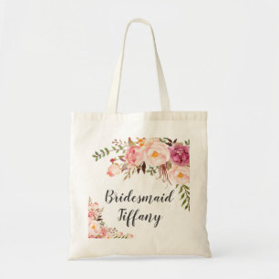 Floral Wedding Vrijgezellenfeest Canvas tas Brides