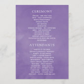 Floral Wedding Waterverf Violet and Plum Programmakaart (Achterkant)