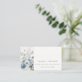 Floral Wedding Website van Dusky Blue Waterverf Informatiekaartje (Staand voorkant)