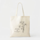 Floral Wedding Welcome Bag, Destination Canvas tas (Voorkant)