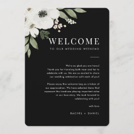Floral Wedding Welcome Letter & Itinerary Kaart