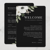 Floral Wedding Welcome Letter & Itinerary Kaart (Voorkant / Achterkant)