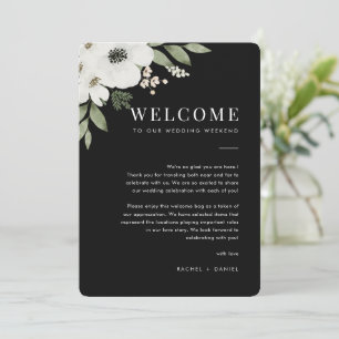 Floral Wedding Welcome Letter & Itinerary Kaart