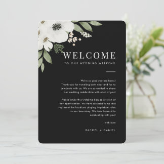 Floral Wedding Welcome Letter & Itinerary Kaart