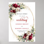 Floral Wedding Welcome Poster Rustic Elegant (Voorkant)