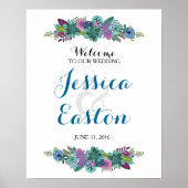 Floral Wedding Welcome Sign 16x20 Poster (Voorkant)