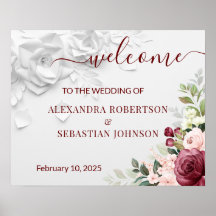 Floral Wedding Welcome Sign