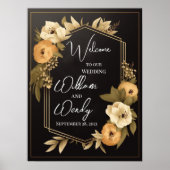 Floral Wedding Welcome Sign Sjabloon Poster (Voorkant)