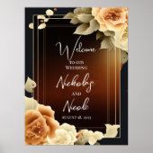 Floral Wedding Welcome Sign Sjabloon Poster (Voorkant)