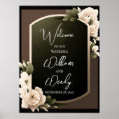 Floral Wedding Welcome Sign Sjabloon Poster (Voorkant)