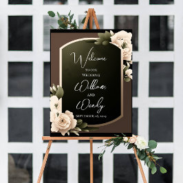 Floral Wedding Welcome Sign Sjabloon Poster