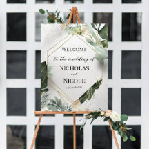 Floral Wedding Welcome Sign Sjabloon