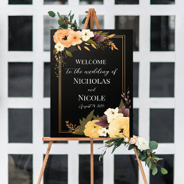 Floral Wedding Welcome Sign Sjabloon Poster