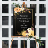 Floral Wedding Welcome Sign Sjabloon Poster