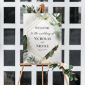 Floral Wedding Welcome Sign Sjabloon Poster