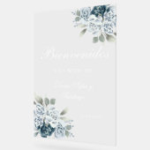 Floral Wedding Welkom Frosted Acryl Teken Acryl Bord (Hoek)