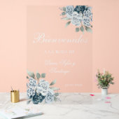 Floral Wedding Welkom Frosted Acryl Teken Acryl Bord (Huwelijk)