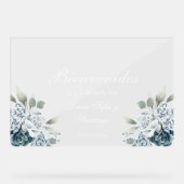 Floral Wedding Welkom Frosted Acryl Teken Acryl Bord (Voorkant)