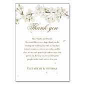 Floral Wedding White Blossom Dank je Kaart (Voorkant)
