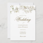  Floral Wedding White Blossom Foto Kaart (Voorkant)