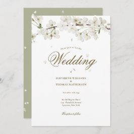 Floral Wedding White Blossom Kaart