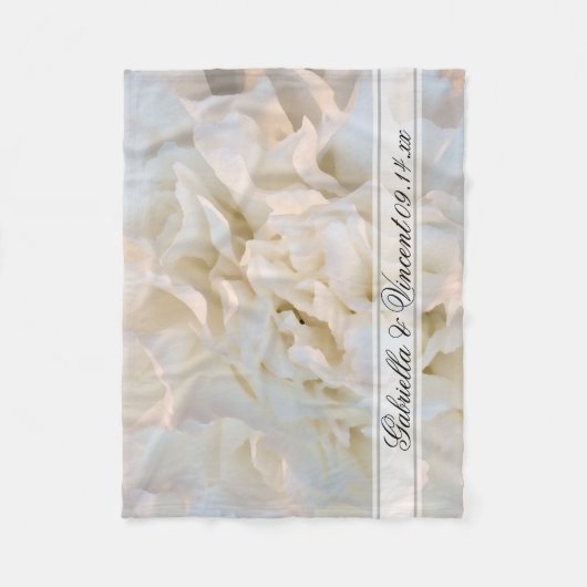 Floral Wedding White White Carnan Fleece Deken (Voorkant)