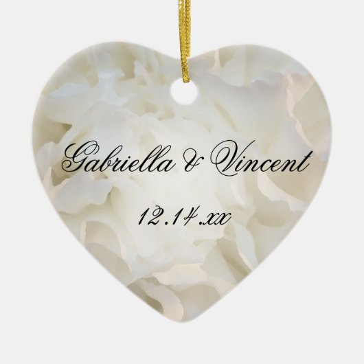 Floral Wedding White White Carnan Keramisch Ornament (Voorkant)
