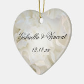 Floral Wedding White White Carnan Keramisch Ornament (Links)