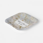 Floral Wedding White White Carnan Papieren Bordje (Gebogen)