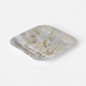 Floral Wedding White White Carnan Papieren Bordje (Gebogen)