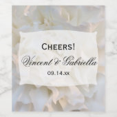 Floral Wedding White White Carnan Wijn Etiket (Enkel label)