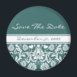 Floral Wedding Wijzigen in elke kleur Magneet<br><div class="desc">Bloemen Damast in Wit u kiest de Kleur Achtergrond met bijna 200 kleuren om uit te kiezen u kiest lettertype kleur ook- Dit zal overeenkomen met elke bruiloft- Elegant en  het is allemaal hier-Moet zien Mooie  Bloemen!</div>