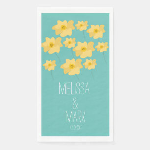 Floral Wedding Wildflower Couples Name Servet