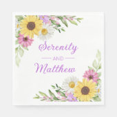 Floral Wedding Wildflower Sunflower Daisy Boho Servet (Voorkant)