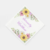 Floral Wedding Wildflower Sunflower Daisy Boho Servet (Hoek)