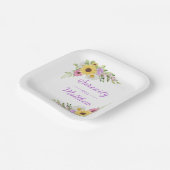 Floral Wedding Wildflower Sunflower Daisy Garden Papieren Bordje (Gebogen)