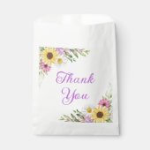 Floral Wedding Wildflower Sunflower Daisy Thanks Bedankzakje (Voorkant)