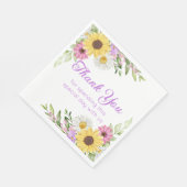 Floral Wedding Wildflower Sunflower Daisy Thanks Servet (Hoek)