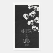 Floral Wedding Wreatborder Name Paper Guest Tow Servet (Voorkant)