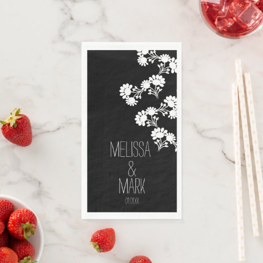 Floral Wedding Wreatborder Name Paper Guest Tow Servet (Insitu)