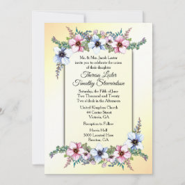 Floral Wedding Yellow Invitation Kaart