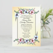 Floral Wedding Yellow Invitation Kaart (Staand voorkant)
