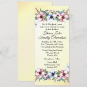 Floral Wedding Yellow Invitation Kaart (Voorkant / Achterkant)