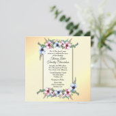 Floral Wedding Yellow Invitation Kaart (Staand voorkant)