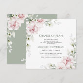 Floral Wediing | Uitgesteld | Wijziging van planne Kaart (Voorkant / Achterkant)