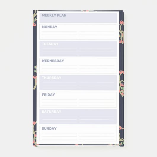 Floral Weekend Planner Style Post-it® Notes (Voorkant)