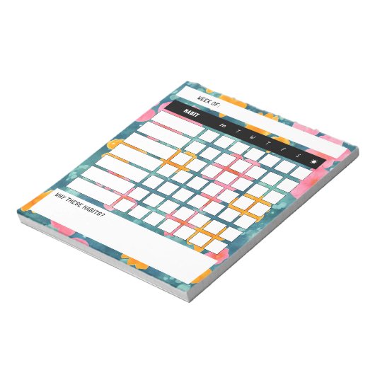 Floral Weekly Habit Tracker Blocnote (Linkerzijde)
