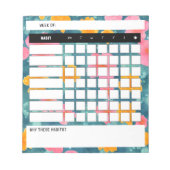 Floral Weekly Habit Tracker Blocnote (Voorkant)