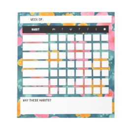 Floral Weekly Habit Tracker Blocnote