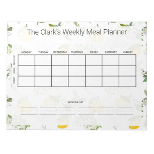 Floral Weekly Meal Planner Aangepast Notitieblok